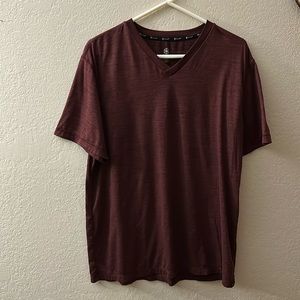 Gain Tee V-Neck Shirt Short Sleeve Burgundy XL